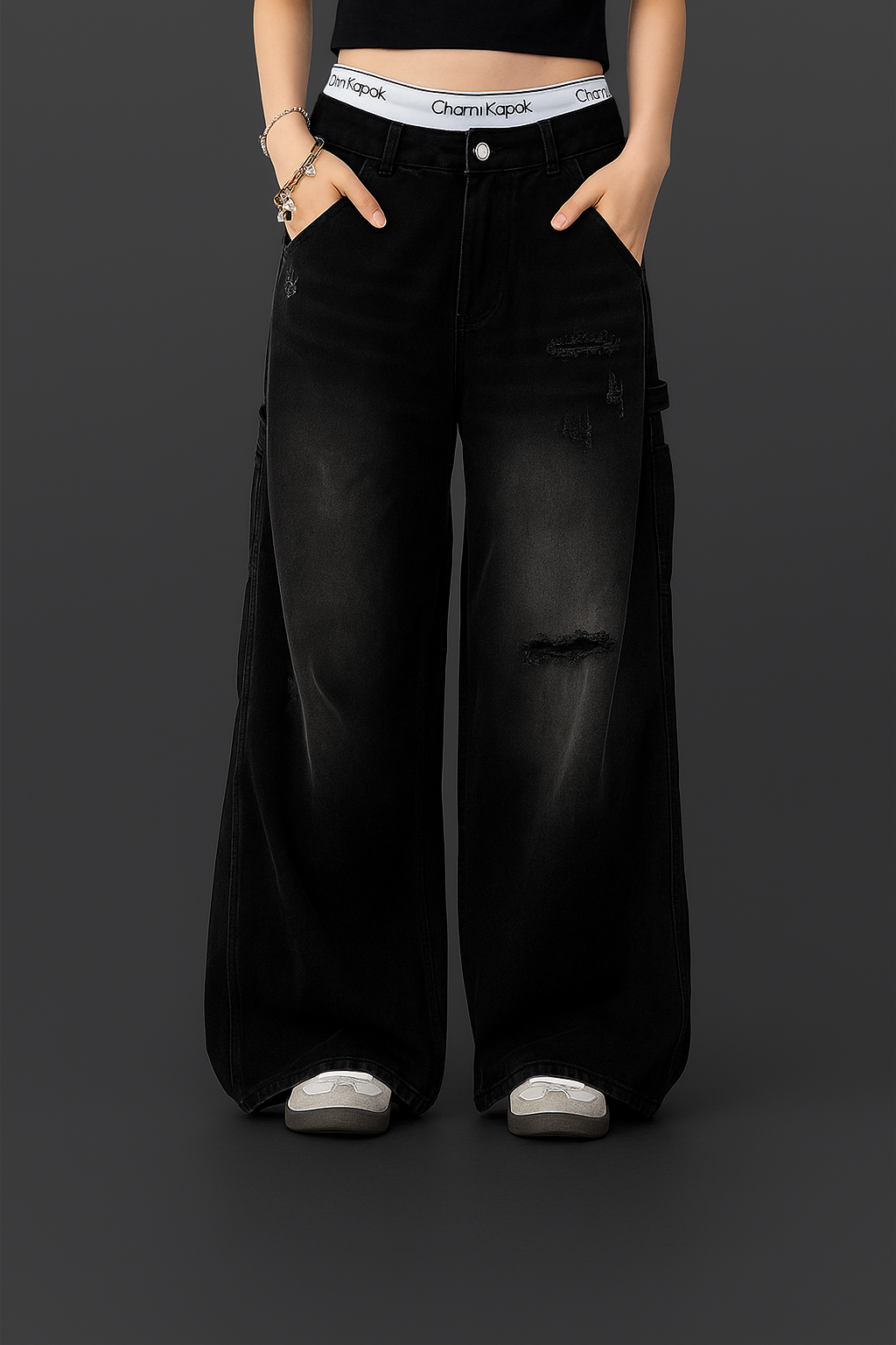 American Retro Tattered Jeans Jeans