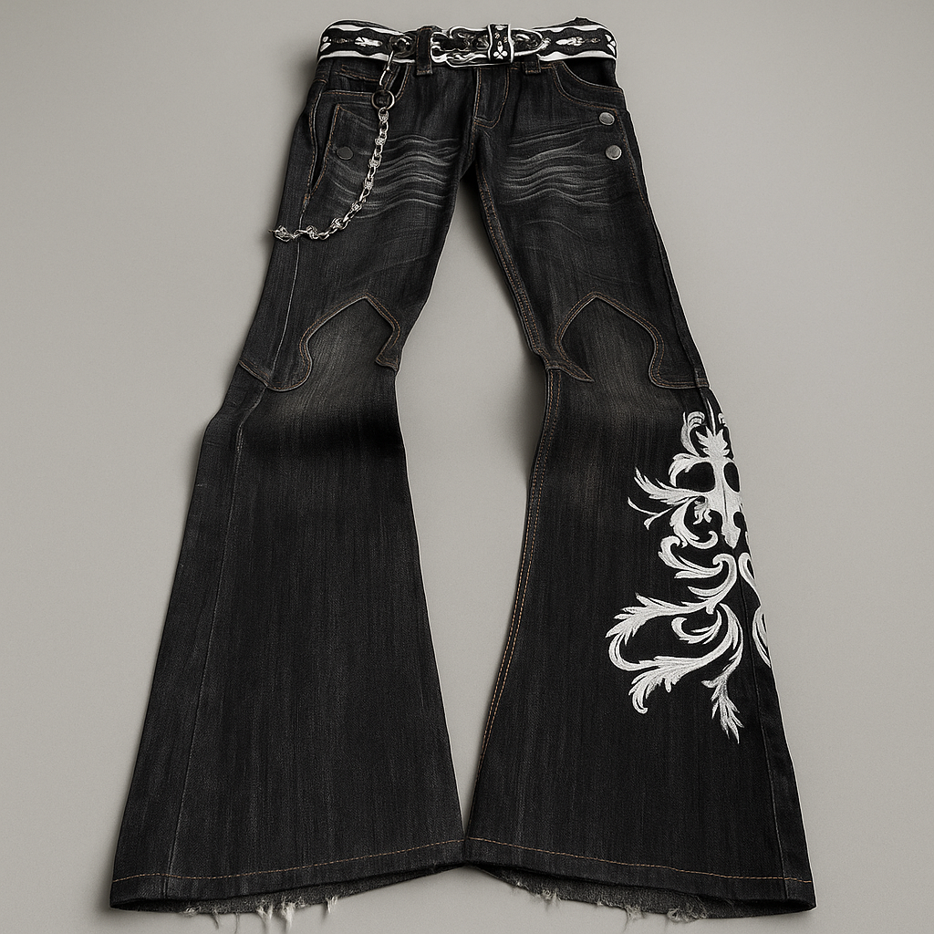 Embroidered Jeans Men's And Women's Trousers