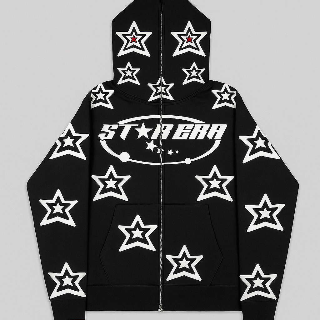 XINGX Pattern Letter Print Zipper Sweater
