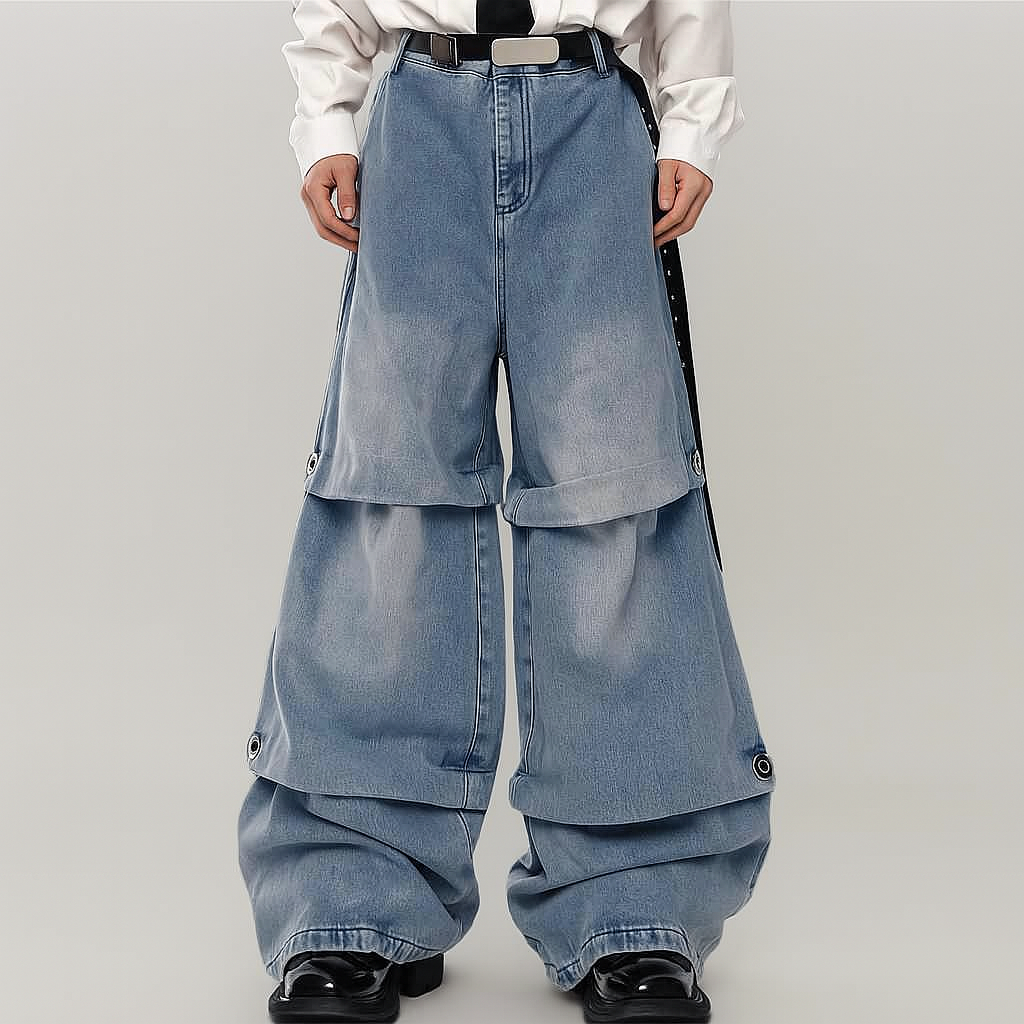 Washed Denim High Waisted Silhouette