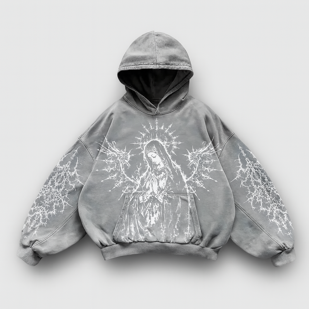 Hooded Printed Hip Hop Y2g Streetwear Sweatshirt