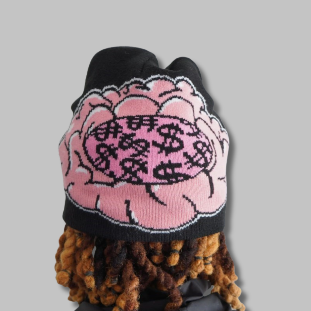 Y2g Retro Beanie Brain Print Knitted Hat