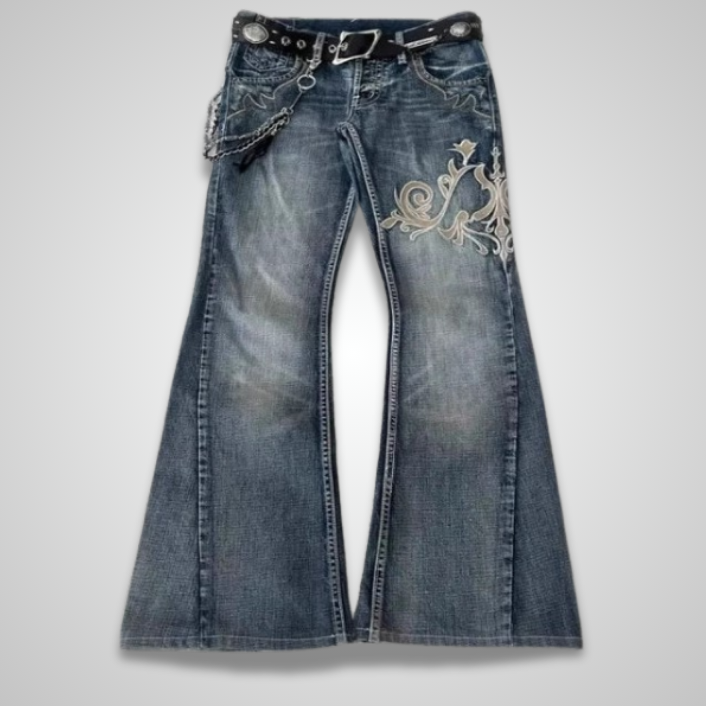Fashion Machine Embroidery Jeans For Women