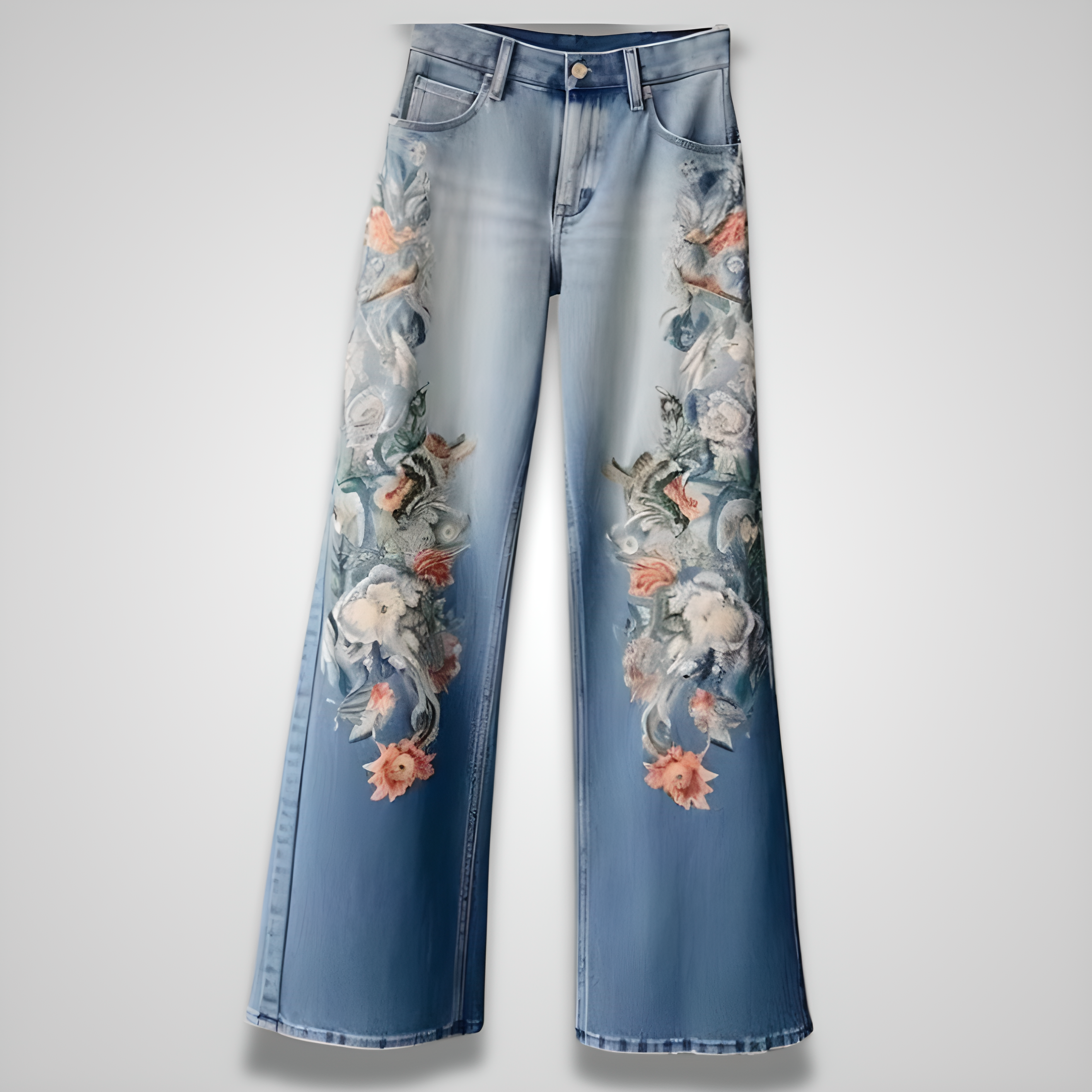 Fashion Embroidery Straight Jeans For Women